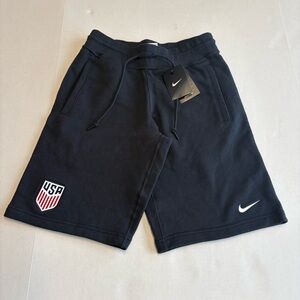 Nike USA Soccer Fleece Shorts Mens Small Black Drawstring NWT Team USA